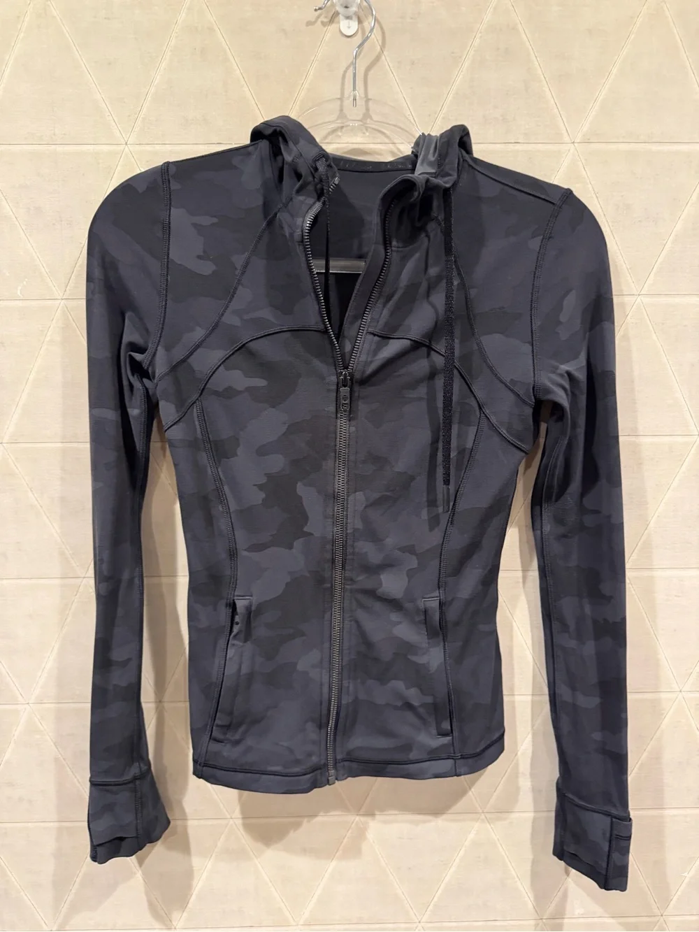 Lululemon Hooded Define Jacket Womens 4 Nulu Heritage 365 Camo Deep Coal Multi